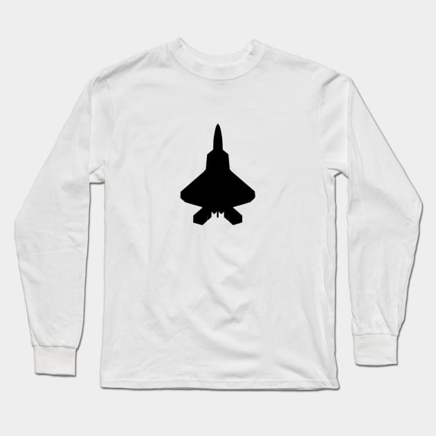 F-22 Raptor Silhouette Long Sleeve T-Shirt by American Heritage